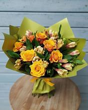 Букет цветов из:  Альстромерии и Розы в Кулаково