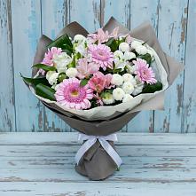 Букет цветов из:  Герберы, Альстромерии и Хризантемы в Кулаково