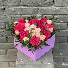 Цветочная композиция из Розы в коробке в Кулаково