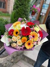 Букет цветов из:  Герберы, Ромашки, Хризантемы, Розы и Подсолнухи #REPLACE_PRED# Кулаково
