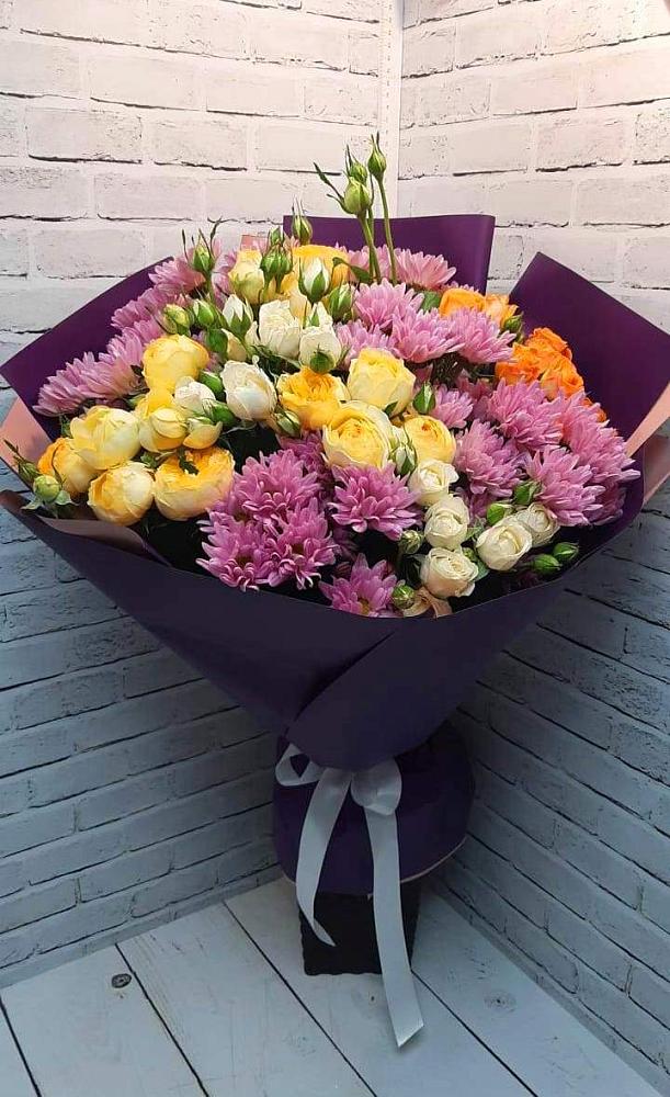 Букет цветов из: Хризантемы и Розы в Кулаково
