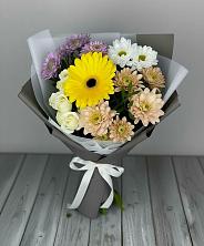 Букет цветов из:  Розы, Герберы и Хризантемы в Кулаково