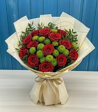 Букет цветов из:  Розы и Хризантемы в Кулаково