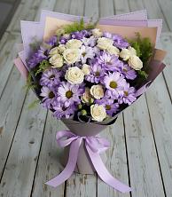 Букет цветов из:  Хризантемы и Розы в Кулаково